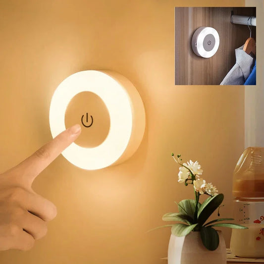 LED Touch Night Light – USB Rechargeable Soft Glow Lamp for Bedroom, Living Room & Home Décor